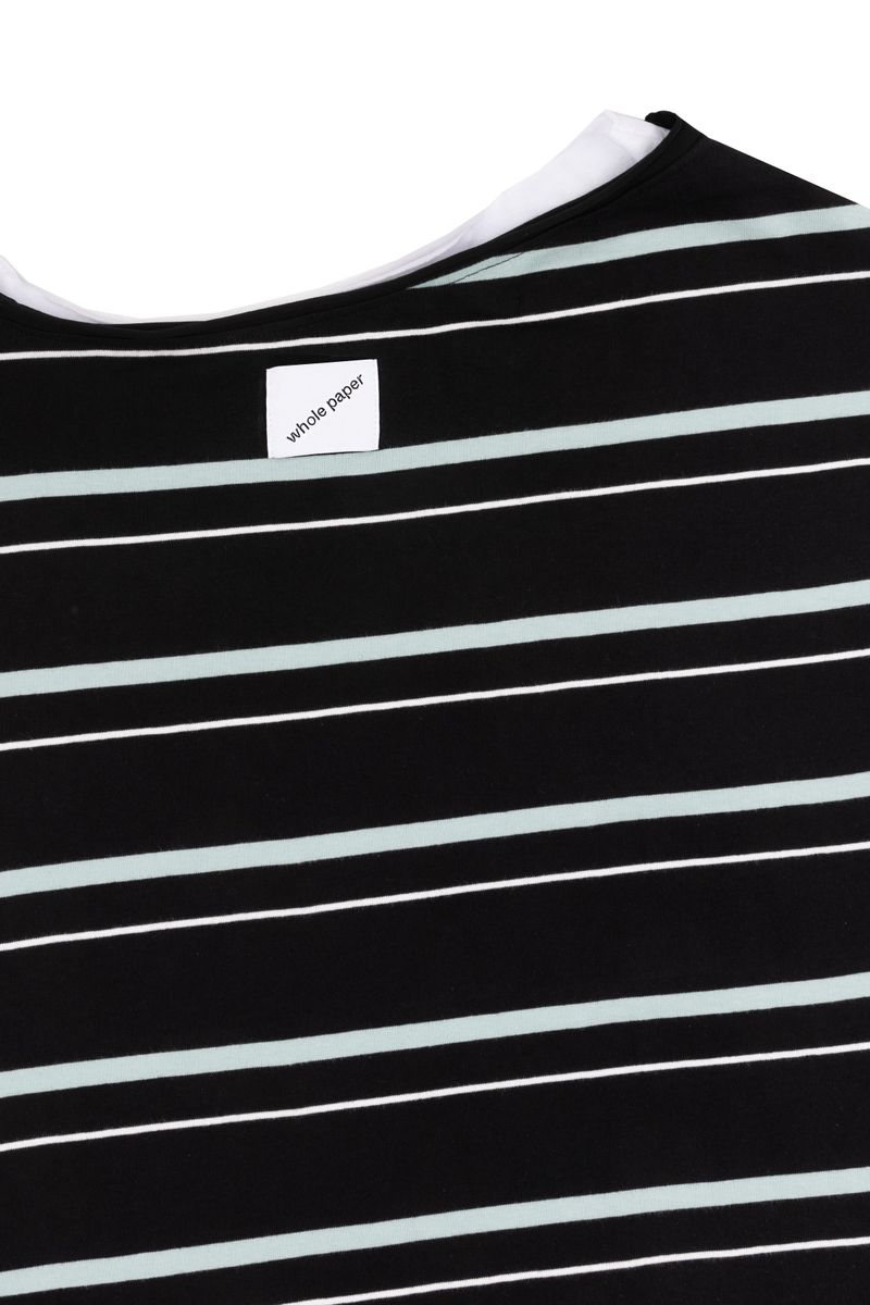 UNBALANCED STRIPED LAYERED SLEEVELESS (BLACK)