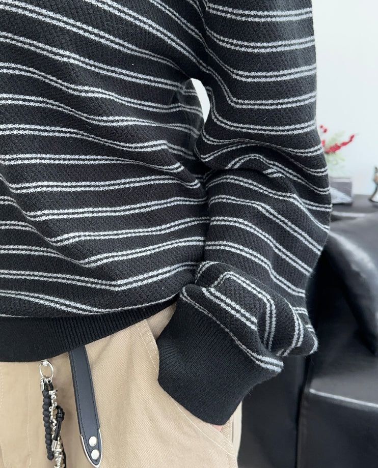 Heady Stripe Collar Knit