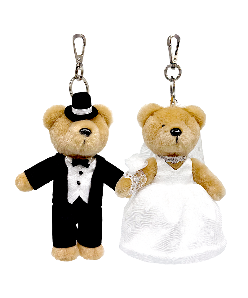 Wedding Couple Keyring Set [BROWN]