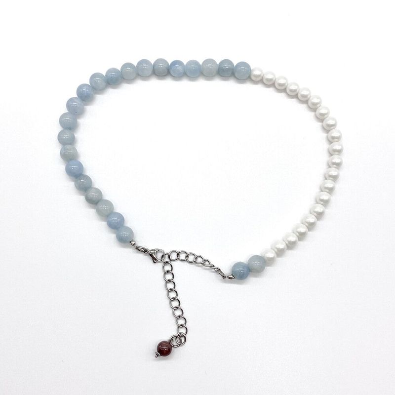 Aqua pearl necklace
