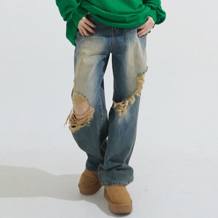KIXI（キッシー）の「Damage washing denim pants（Pants）」