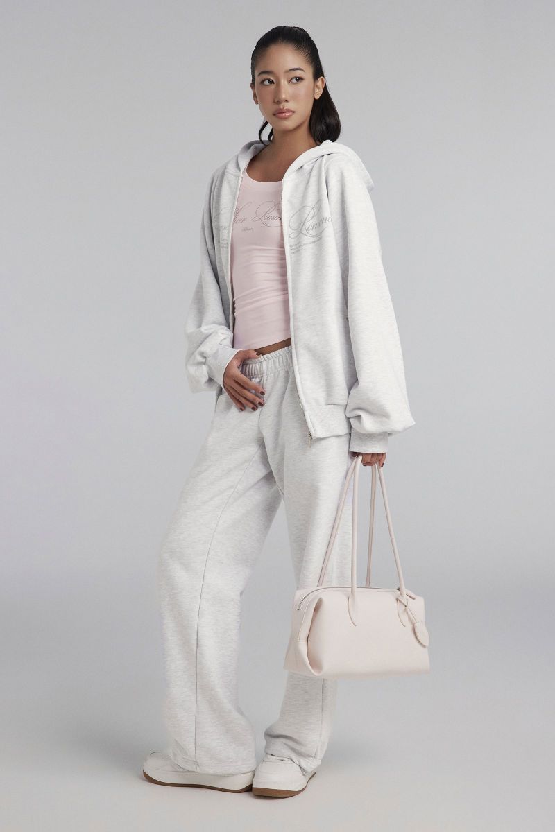Sheer Romance Relaxed Sweatpants, Gray