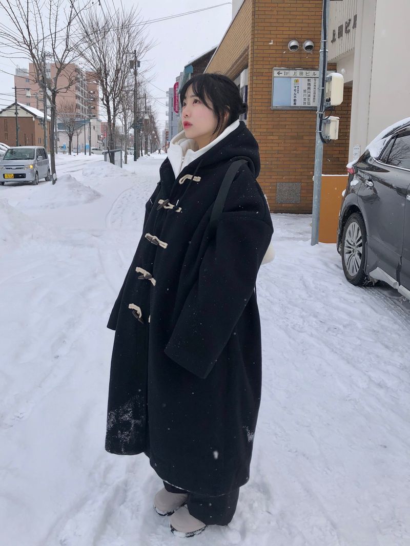 (quilted beam) Cambio hood duffle coat