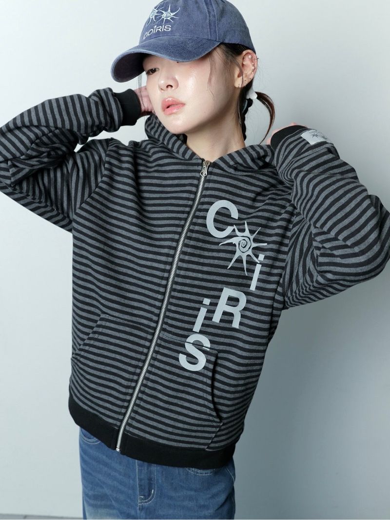 MONIKA STRIPE HOOD ZIP-UP UNISEX
