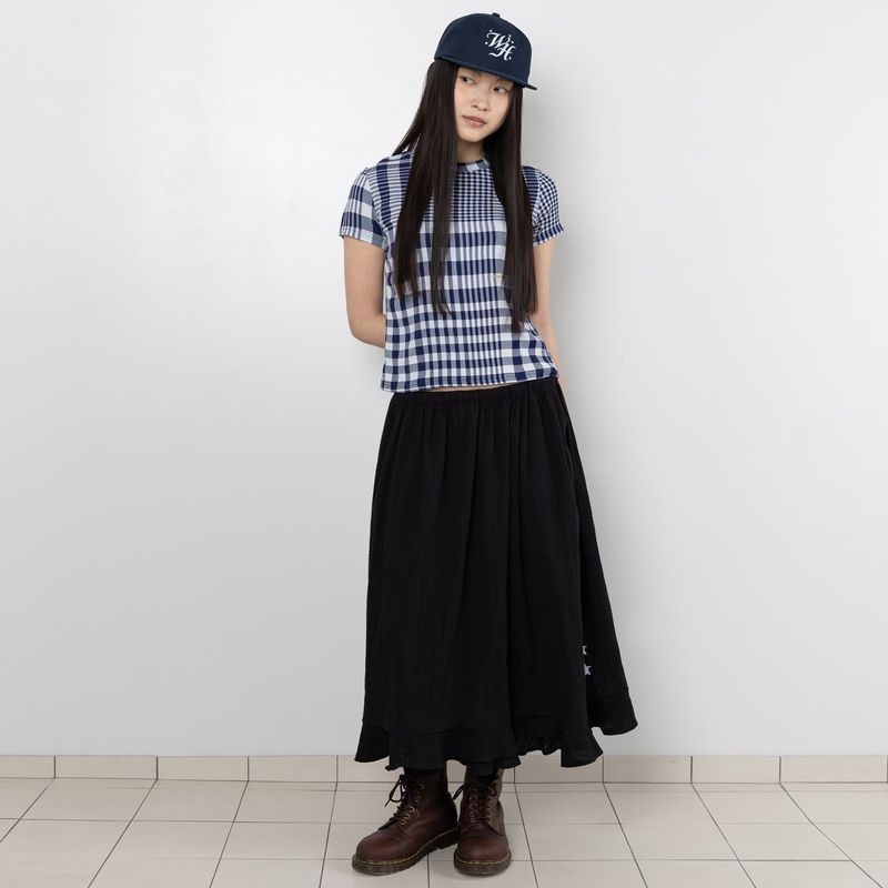 TTTTwister Ruffle Long Skirt - Black