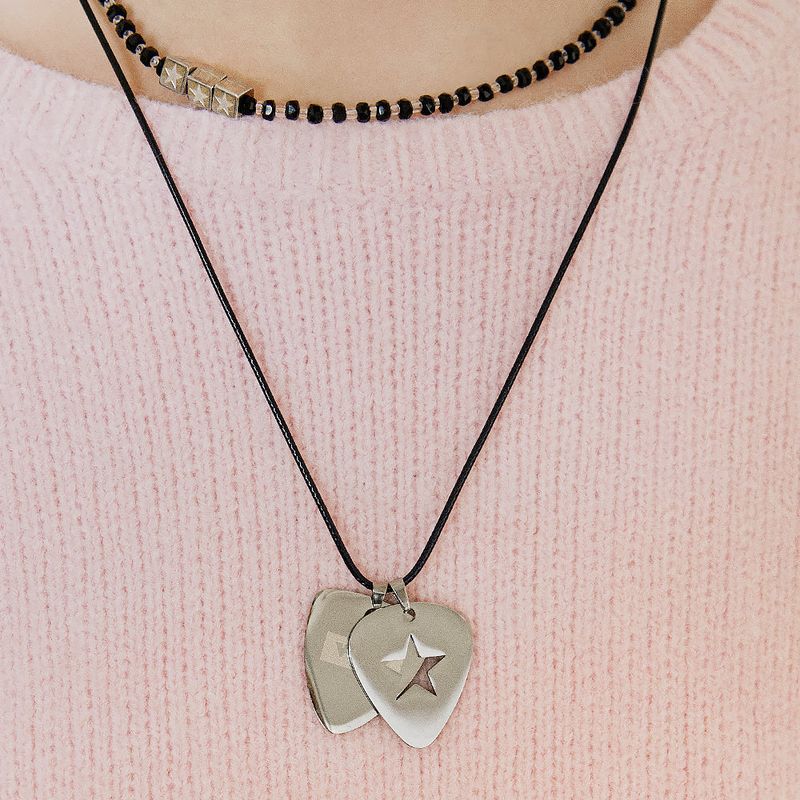 [STRAY KIDS HyunJin] Duoble Pick Logo Surgical Strap Necklace