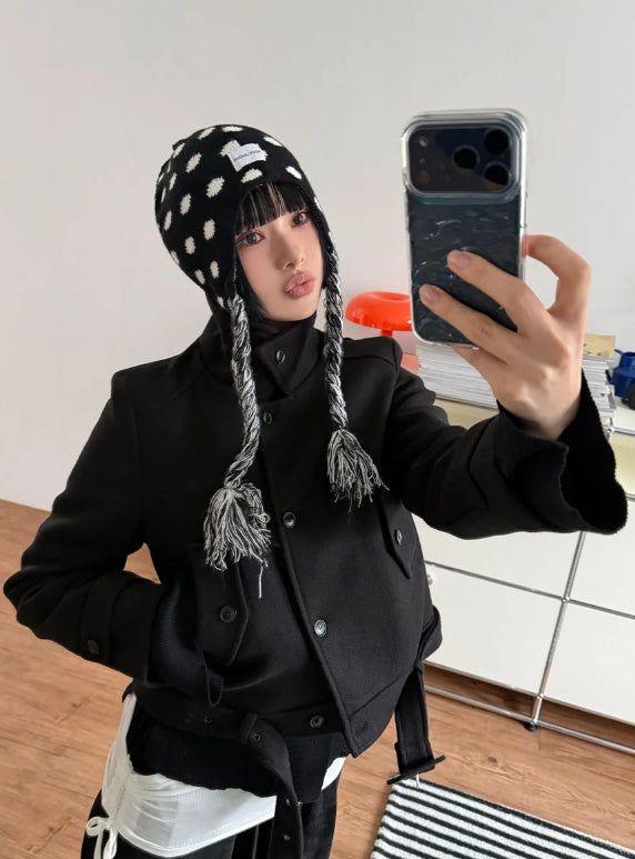 DOT EARFLAP BEANIE