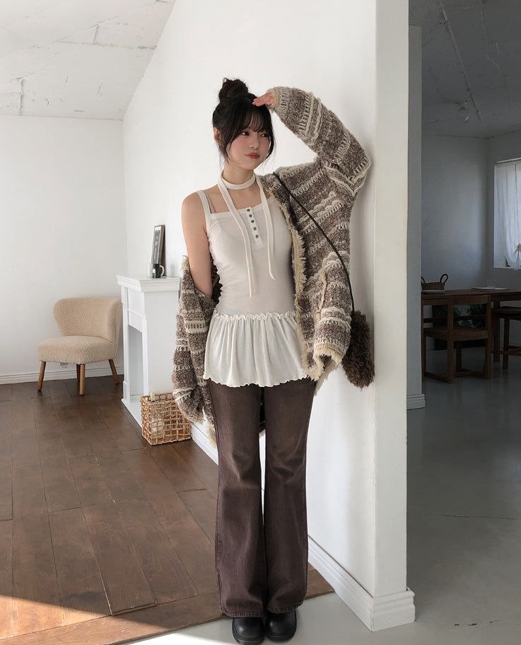 Vintage Low Semi Bootcut Denim Pants