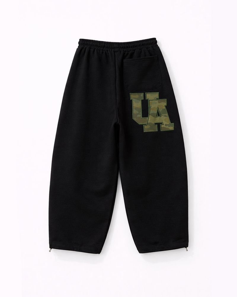 UA カモパッチワイドスウェットパンツ