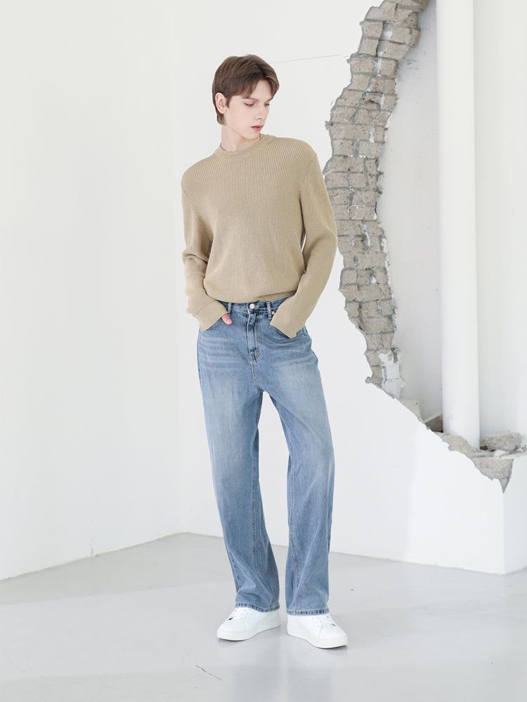 M186 BASIC WIDE DENIM PANTS