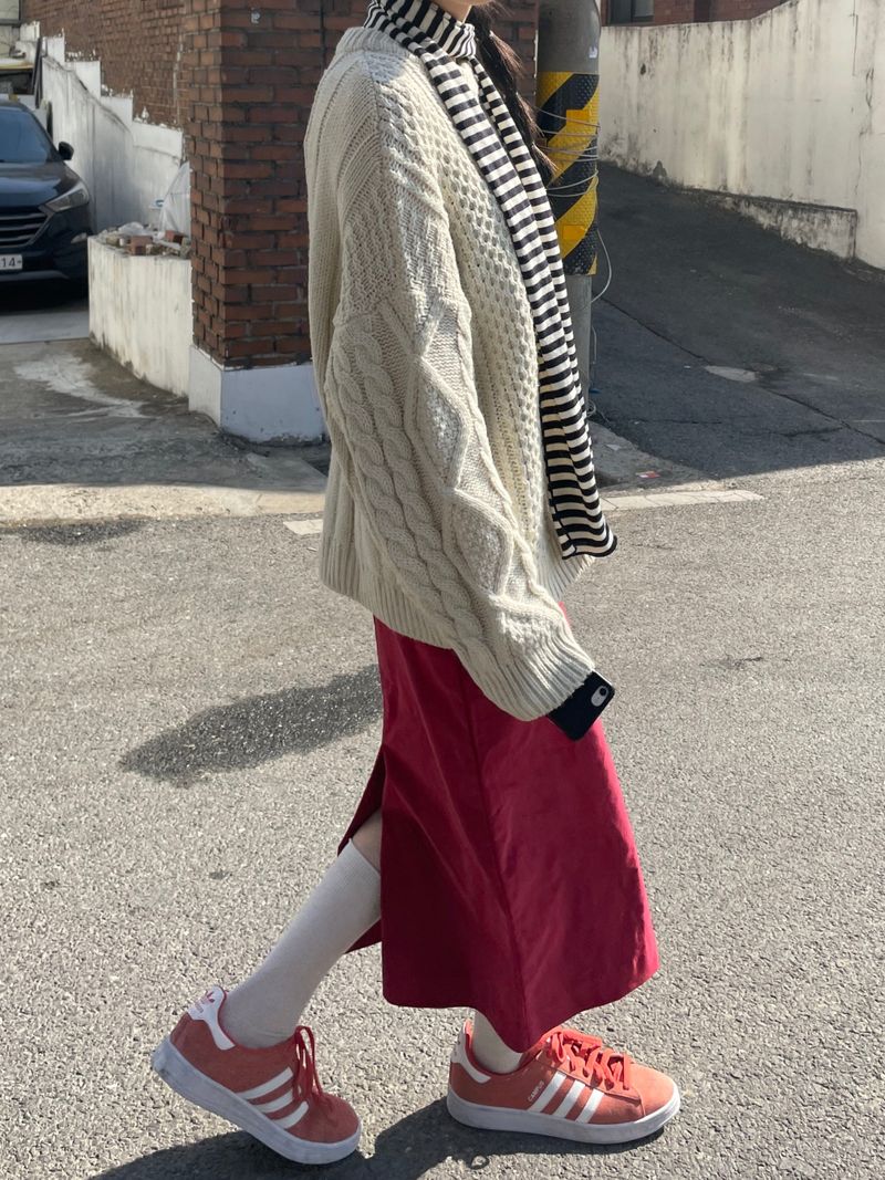 Remember corduroy long skirt 
