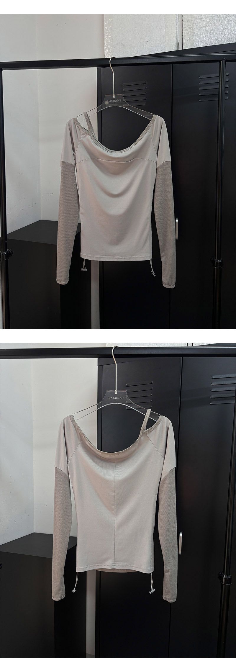 [S/S] Off shoulder shirring long sleeves