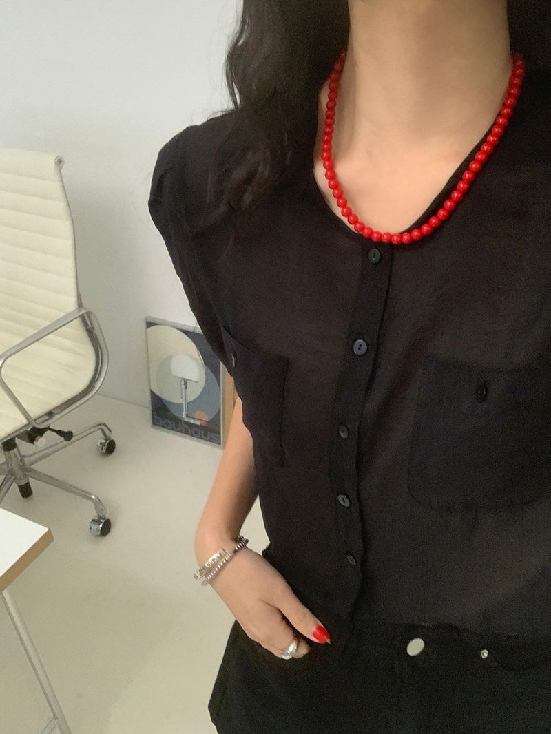 [MADE] ERT SEE-THROUGH PUFF BLOUSE