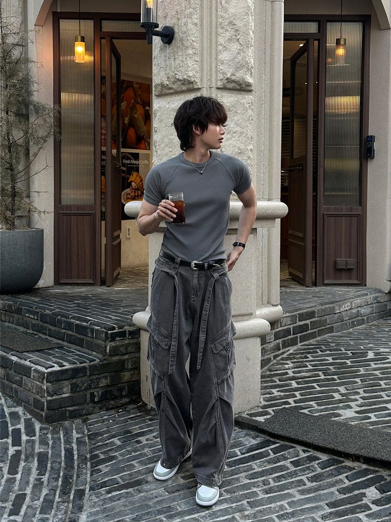 LMN Maison Belted Pintuck Cargo Pants (3 colors)
