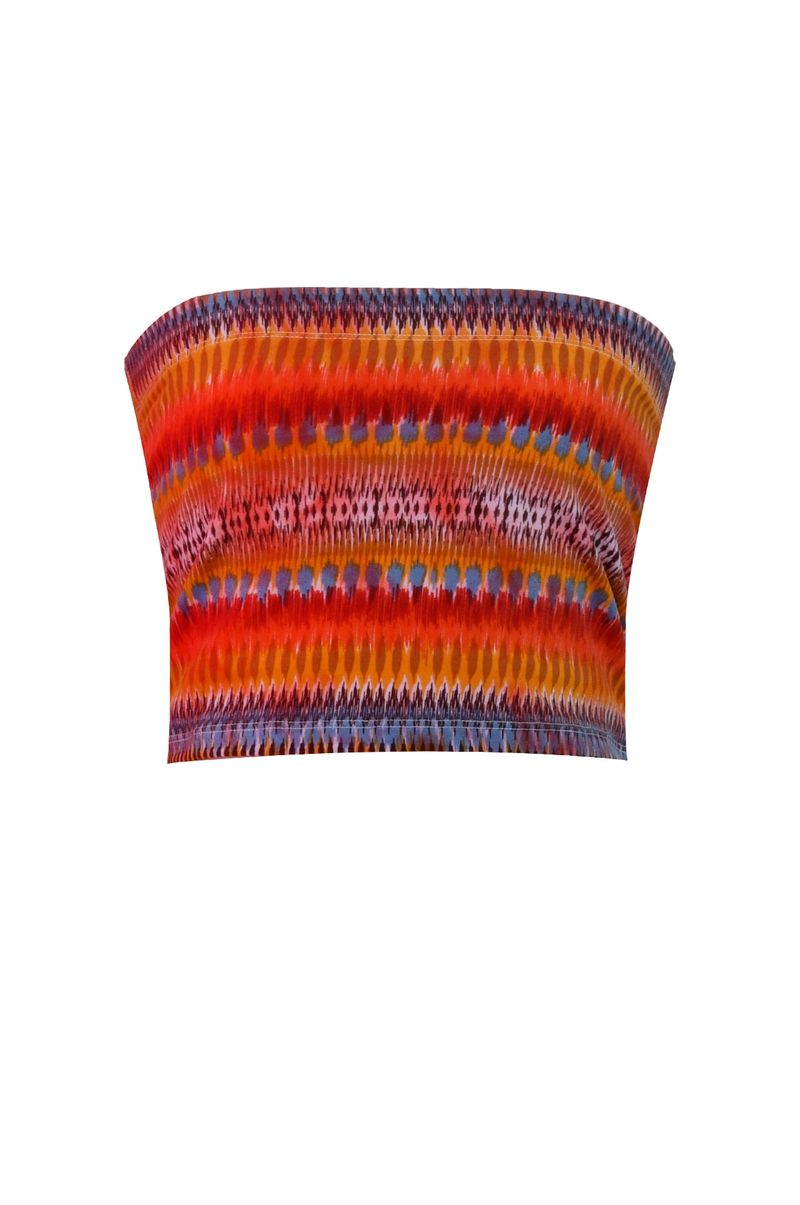 Ethnic crop tube top (orange)