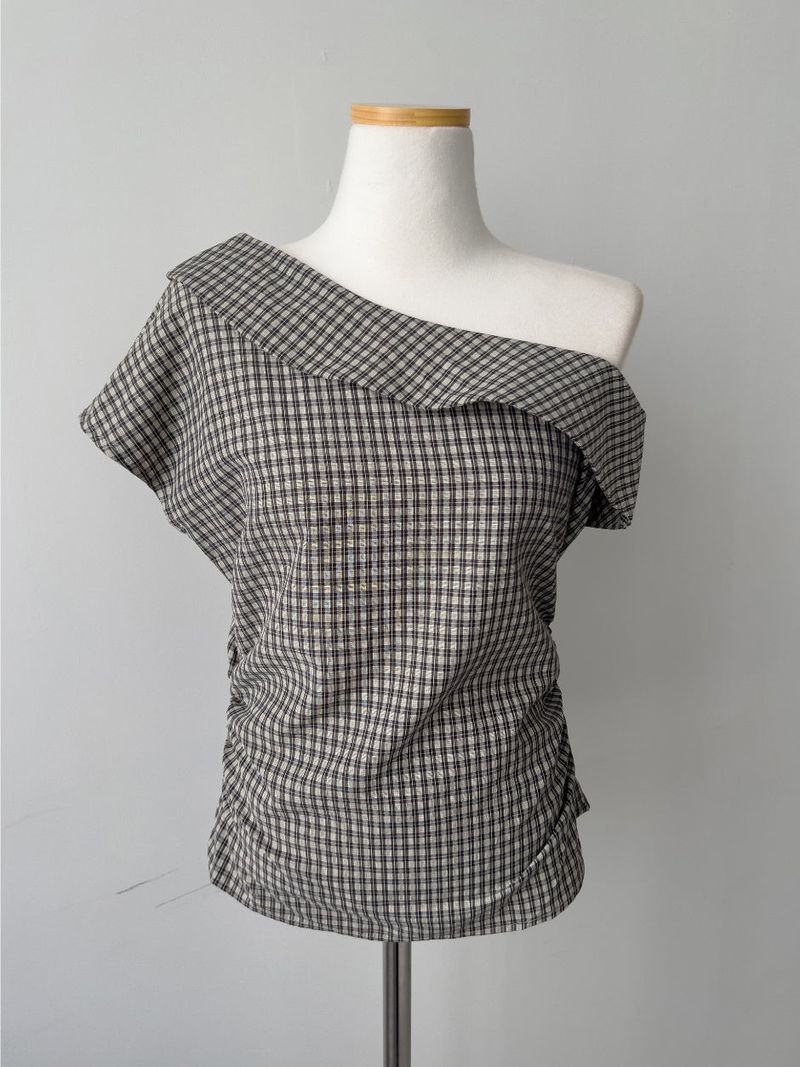 Check Seersucker Blouse