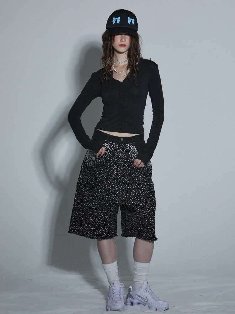 GATELESS（ゲートレス）の「DIA BERMUDA PANTS -BLACK（Pants）」