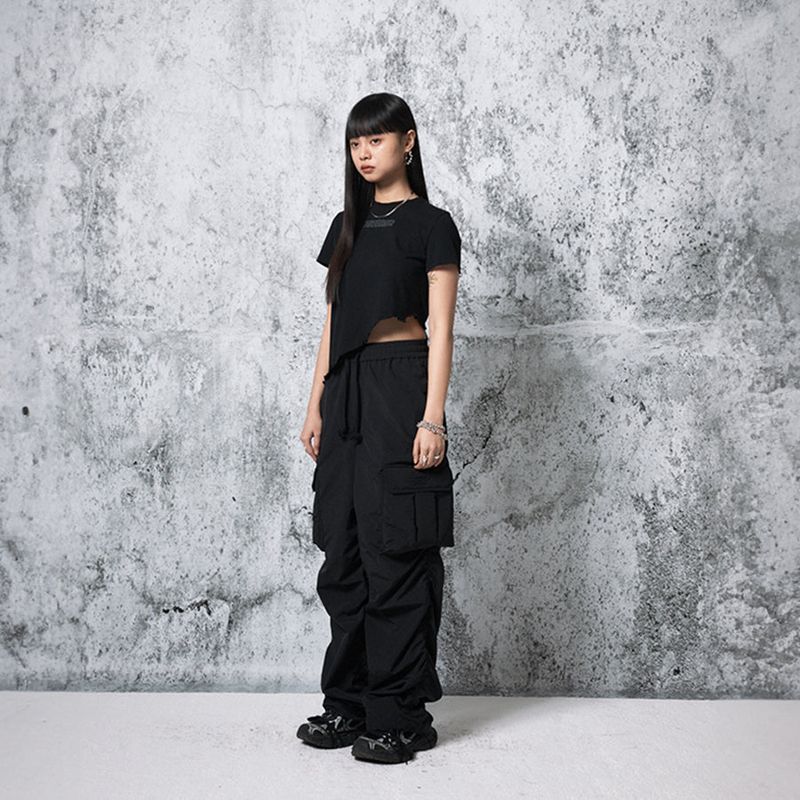 PEOPLEOFTHEWORLD（ピープルオブザワールド）の「padded pocket shirring pants (BLACK)（Pants）」