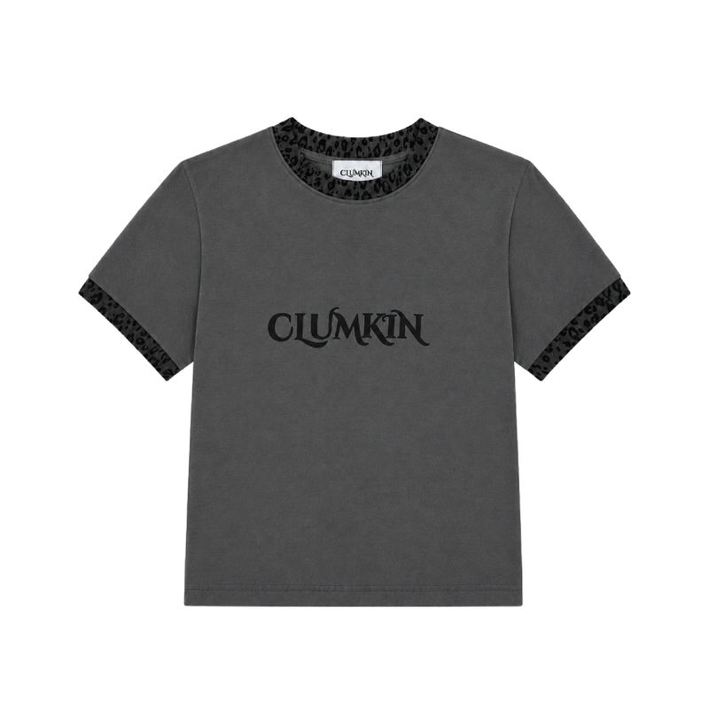 CLUMKIN（クラムキン）の「レオパードリンガーTシャツ(CHARCOAL/CHARCOAL) [WOMEN]（トップス）」