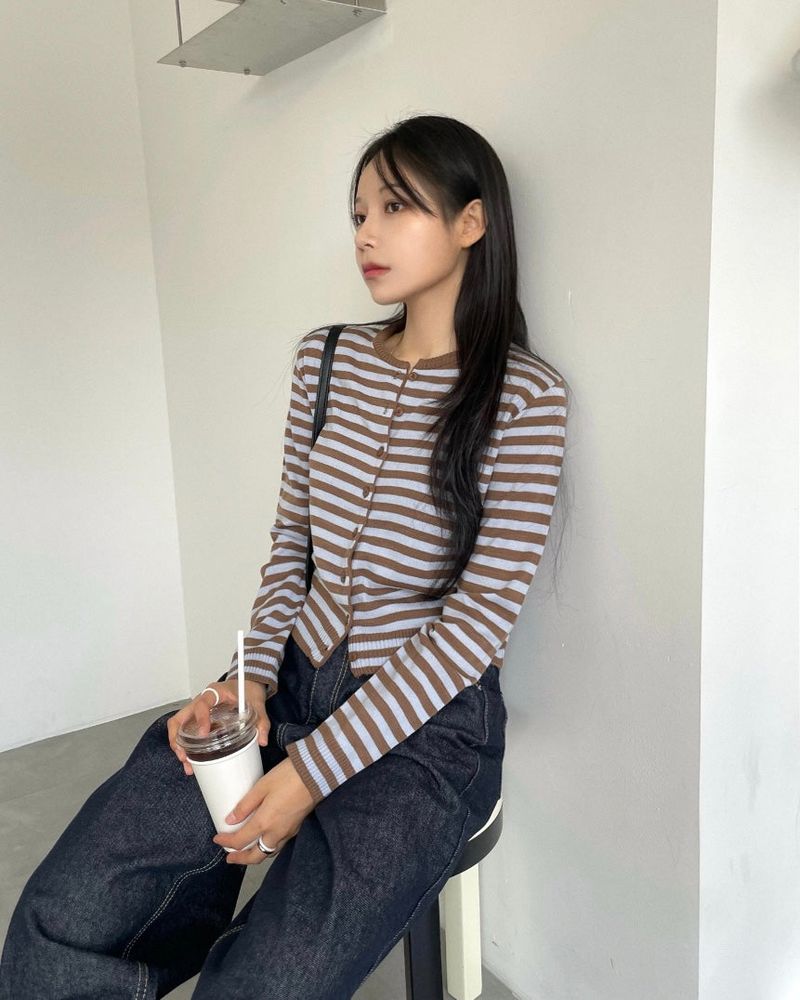 kitsch Round Stripe Cardigan 4C