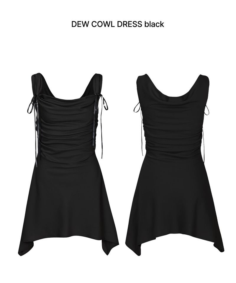 DEW COWL DRESS black