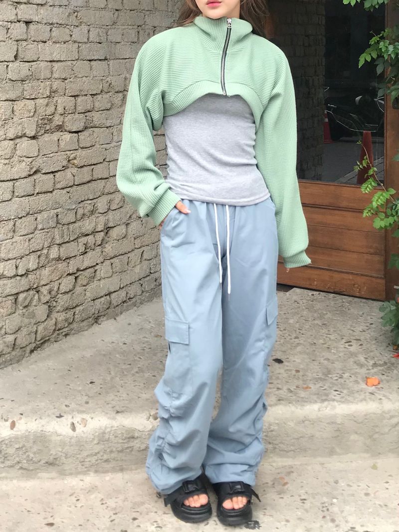 Crescent shirring cargo pants