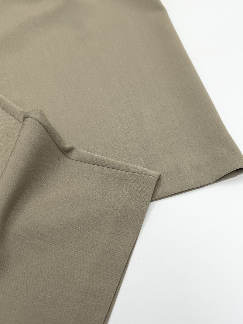 Marron Belted Two-Tuck Wide Slacks