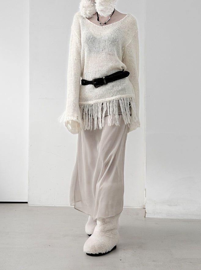 Cente Chiffon Layered Long Skirt