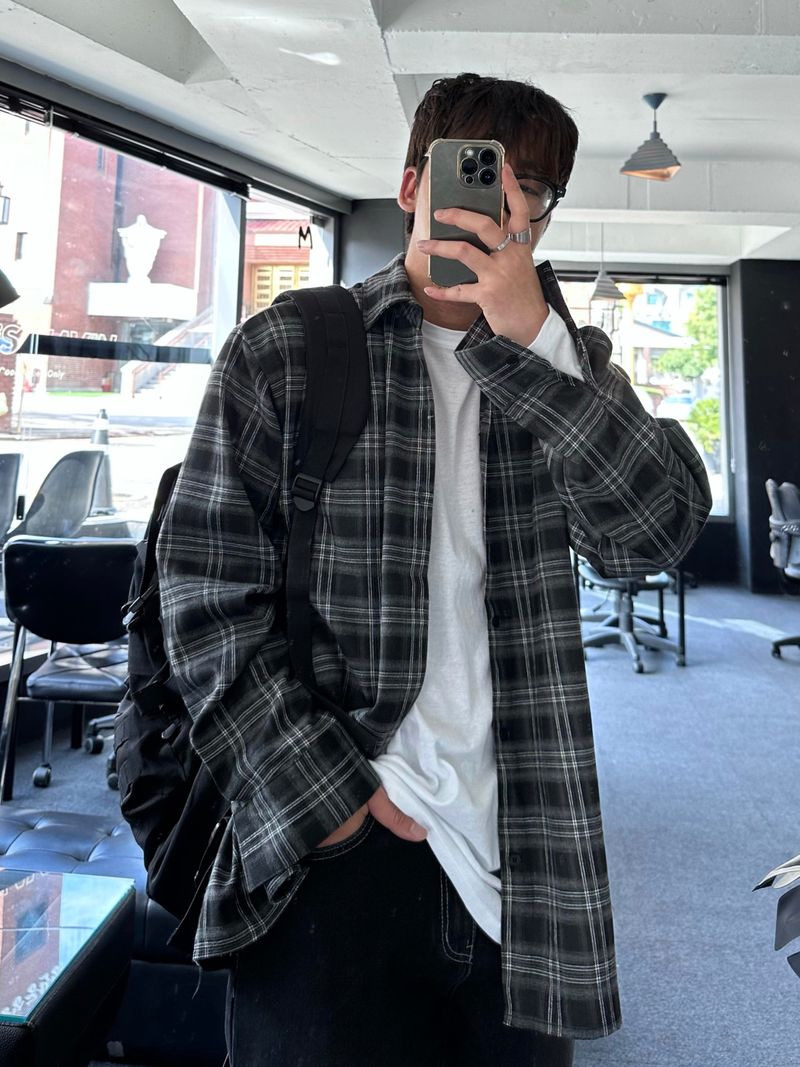 [premium] jack check overfit shirts