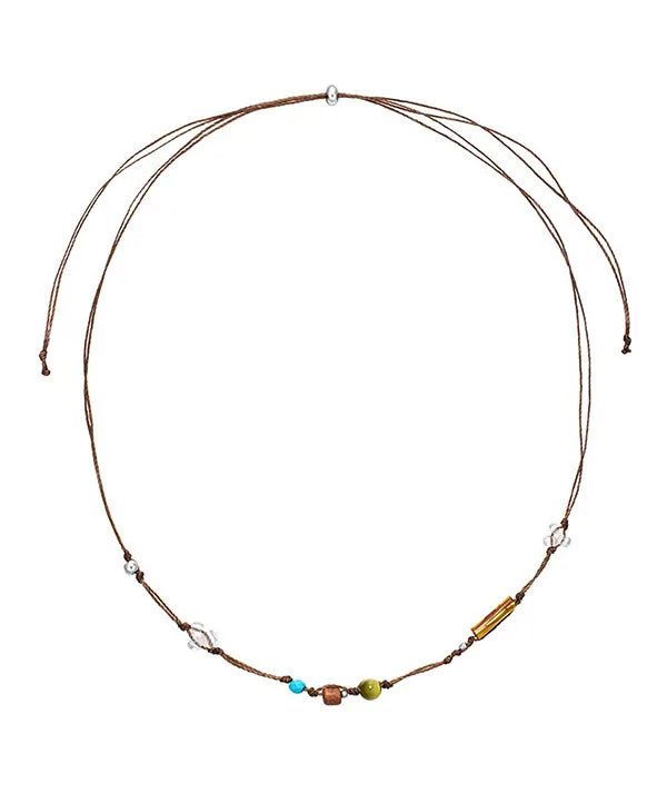 bohemian mixed stone string necklace
