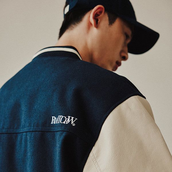 ROMANTIC CROWN（ロマンティッククラウン）の「ESSENTIAL LOGO VARSITY JACKET_NAVY（Jackets/Outerwear）」