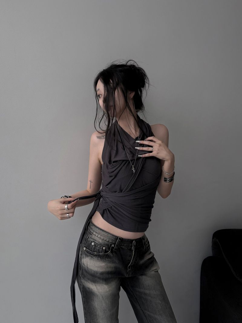 mood strap layered sleeveless (2color)