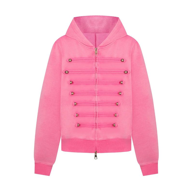 Lauren Military Button Hood Zip-Up