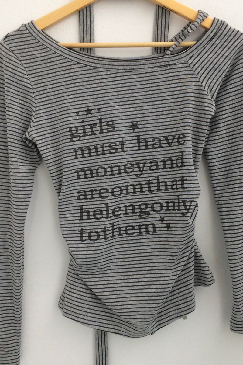 striped tie-neck top