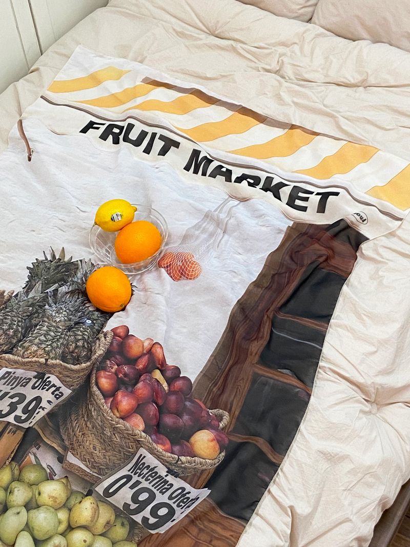 fruit market chiffon fabric poster