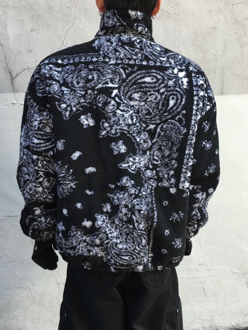 Paisley Quilted Over Fleece Zip-Up 2C