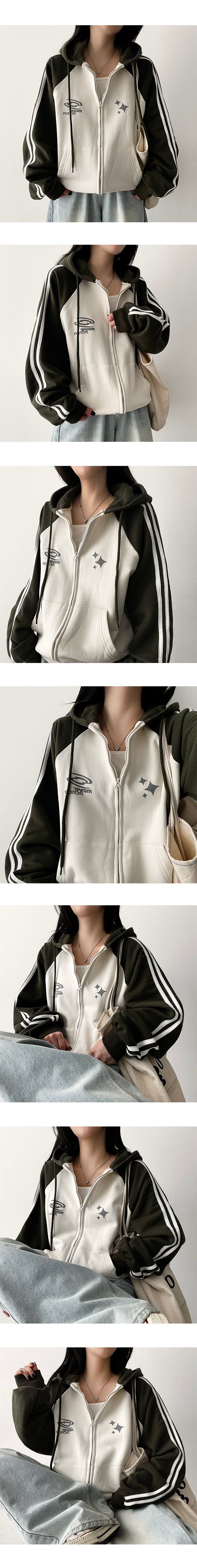 Deki Zuri Track Line Hooded Zip-Up