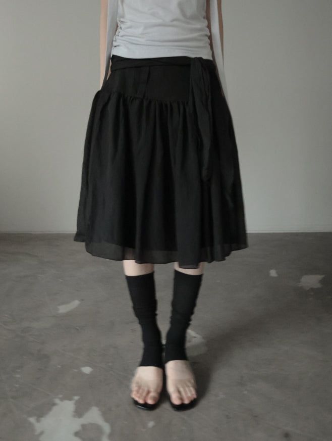 Fiel Knot Flare Midi Skirt