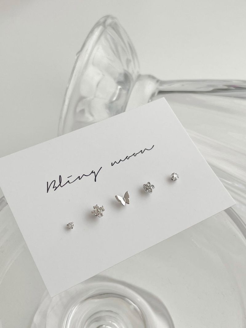 [5 set] mini flower butterfly piercing set