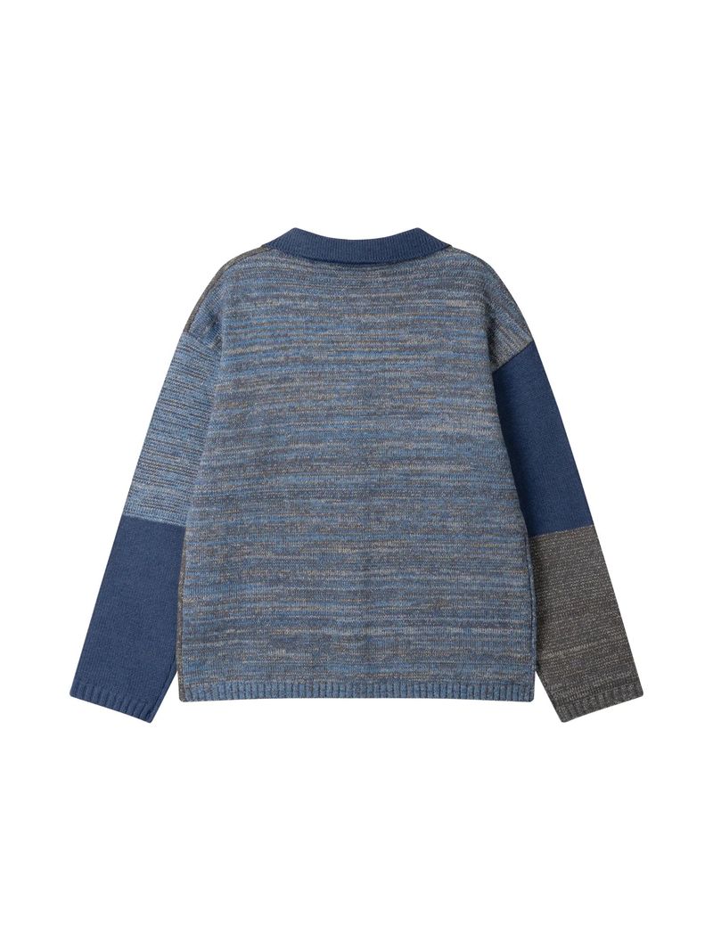 メランジ ニット ジャケット(NAVY)