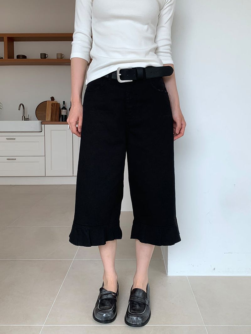 FRILL CAPRI PANTS (3C)