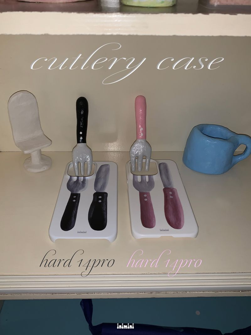 Pink cutlery case - Matt hard