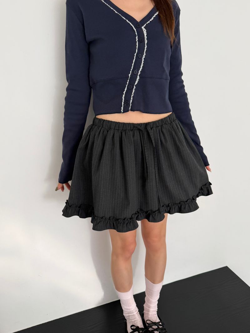 MINGLOW（ミグロー）の「フローラ ストライプ フリル スカート（スカート）」