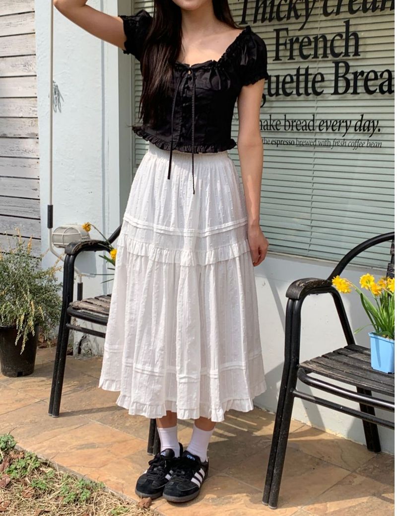 Leaf long skirt
