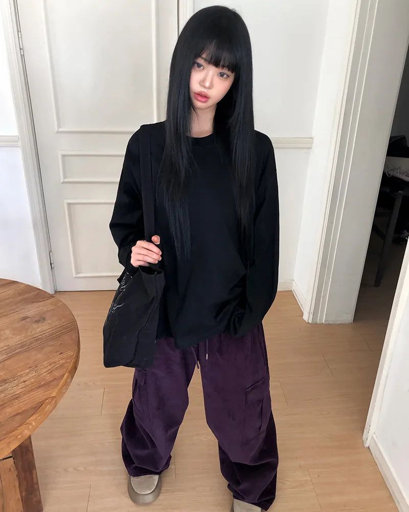 [ORIGINAL] Rosette Loose-Fit Lettering Long-Sleeve