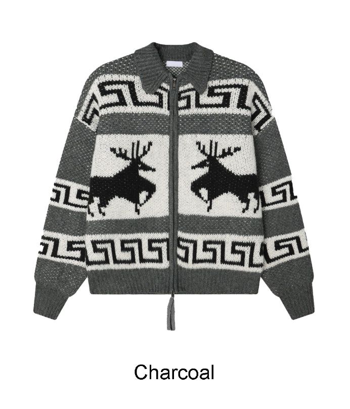 Dien Cowichan Collar Knit Zip-Up