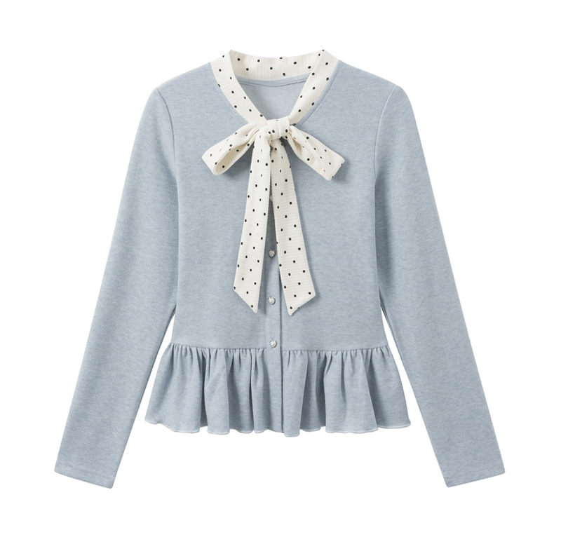 Cozy&Kitsch（コージーアンドキッチ）の「エイブリーリボンペプラムカーディガン（トップス）」