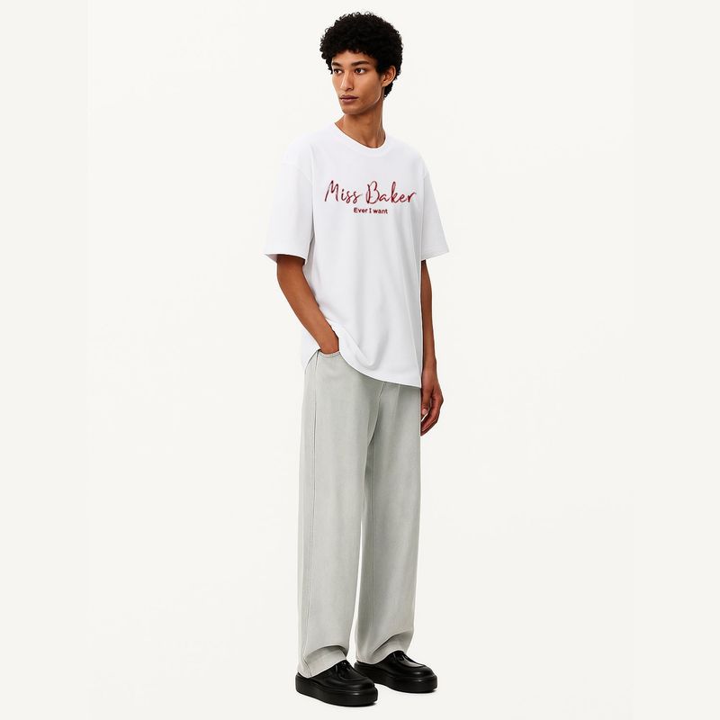 Miss Baker エンボニードルTシャツ ホワイト(MAN)