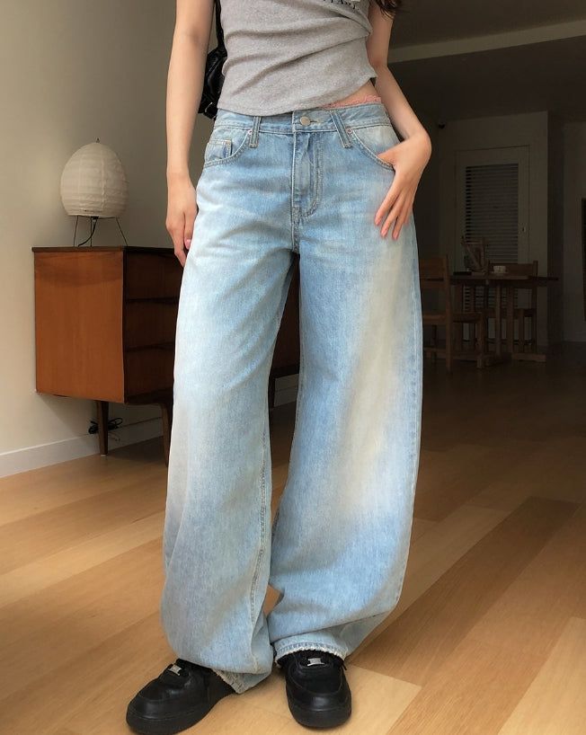 ULAN(ユレン)の「Blush Lace Sagging Denim Pants(Pants)」