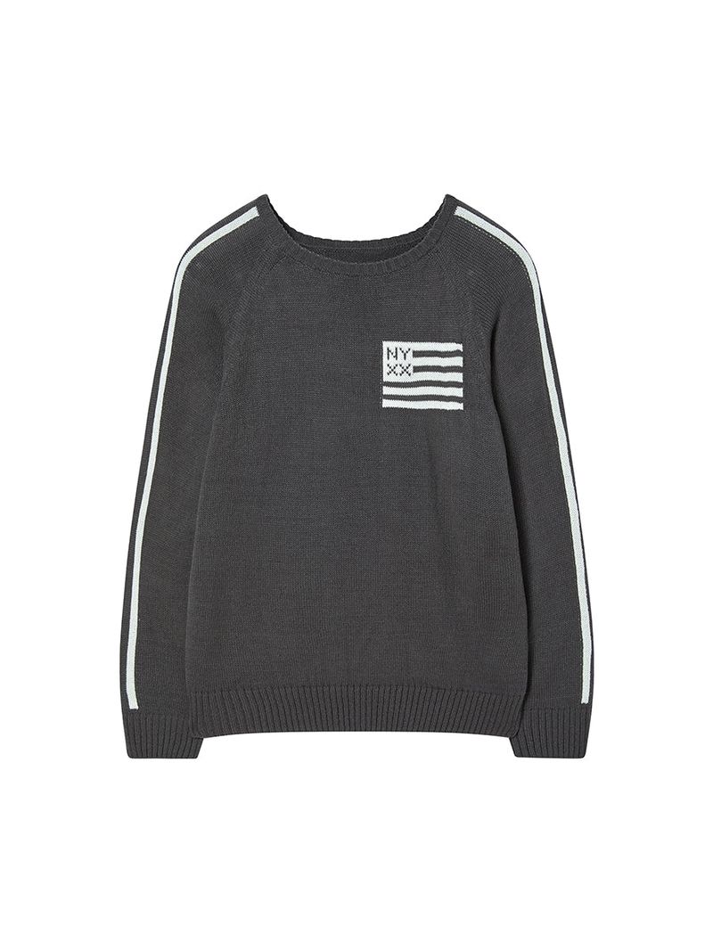 FLAG BOATNECK KNIT CHARCOAL